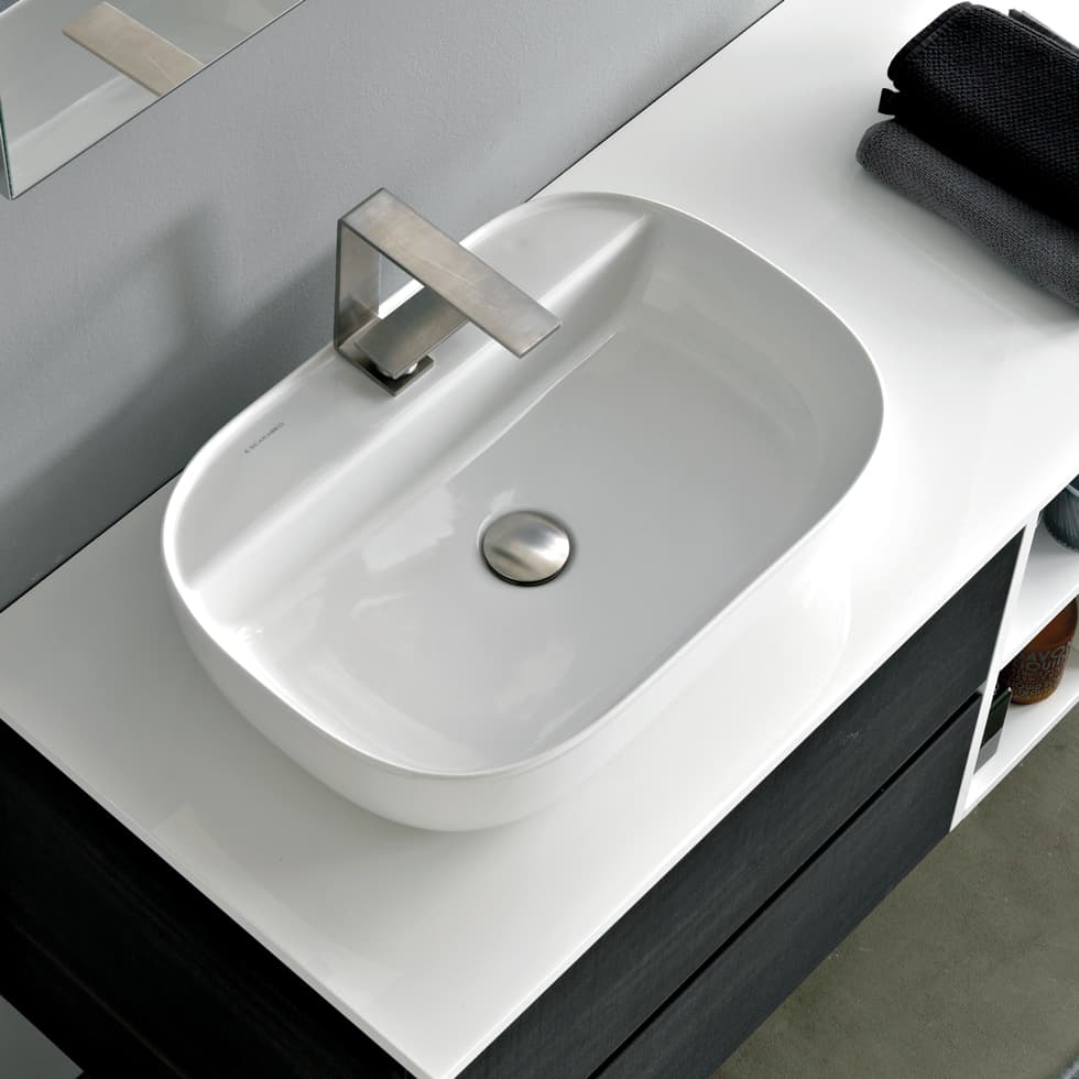 Νιπτήρας επιτραπέζιος Scarabeo Glam 1802-300 Λευκό 56x38