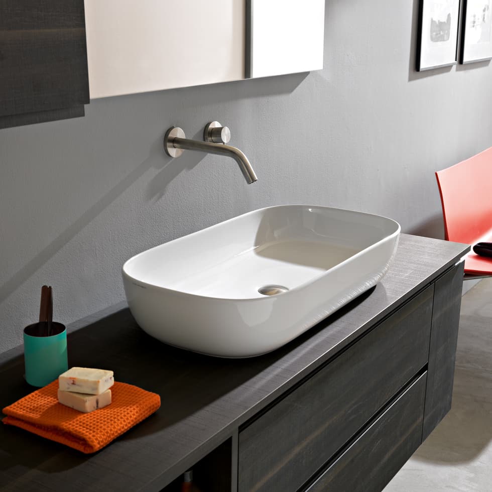 Νιπτήρας επιτραπέζιος Scarabeo Glam 1803-300 Λευκό 76x39