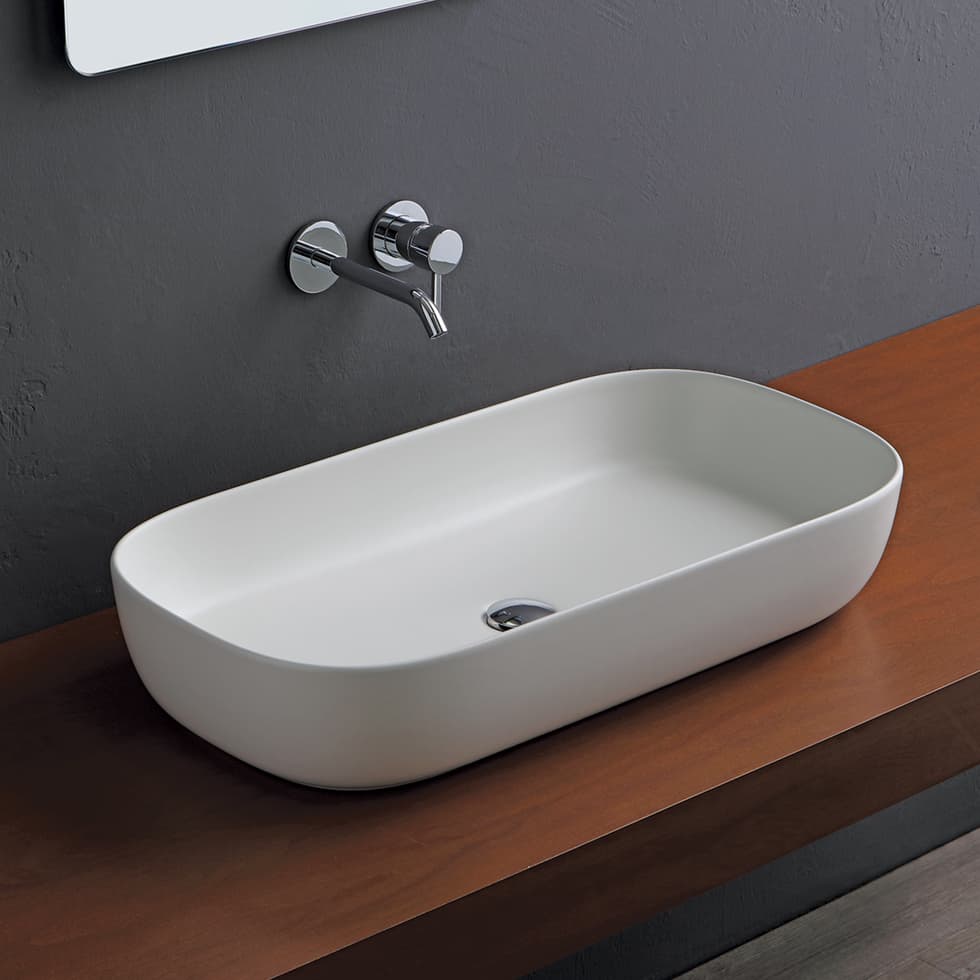 Νιπτήρας επιτραπέζιος Scarabeo Glam 1803-301 Ματ Λευκό 76x39