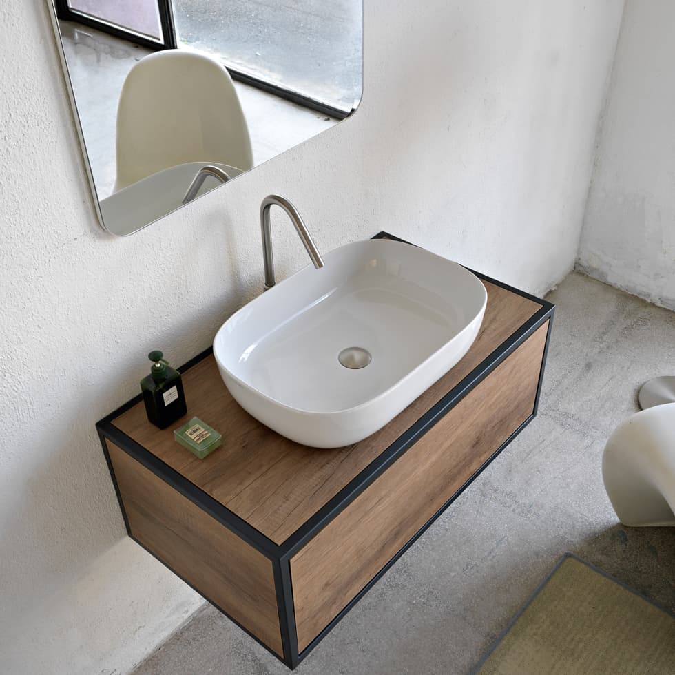 Νιπτήρας επιτραπέζιος Scarabeo Glam 1804-300 Λευκό 56x39