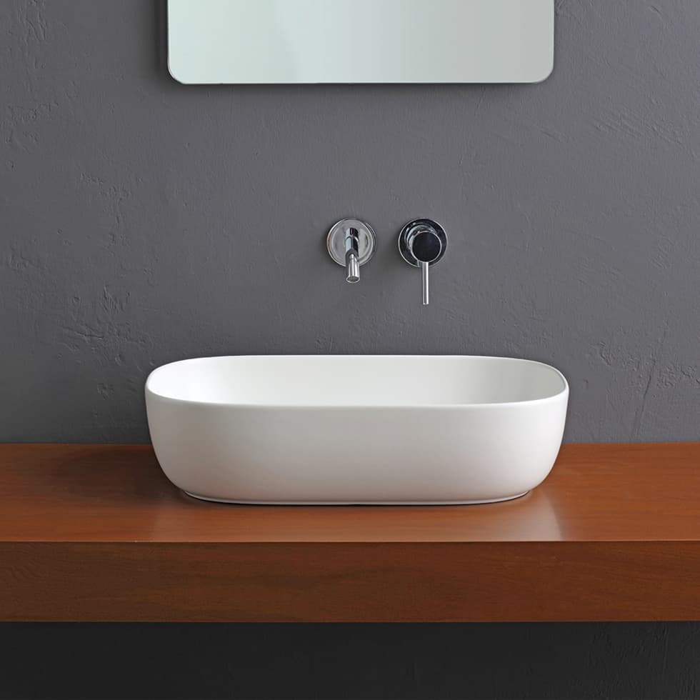 Νιπτήρας επιτραπέζιος Scarabeo Glam 1804-301 Ματ Λευκό 56x39
