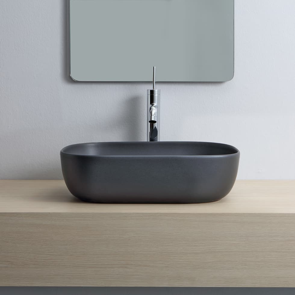 Νιπτήρας επιτραπέζιος Scarabeo Glam 1804-401 Ματ Μαύρο 56x39