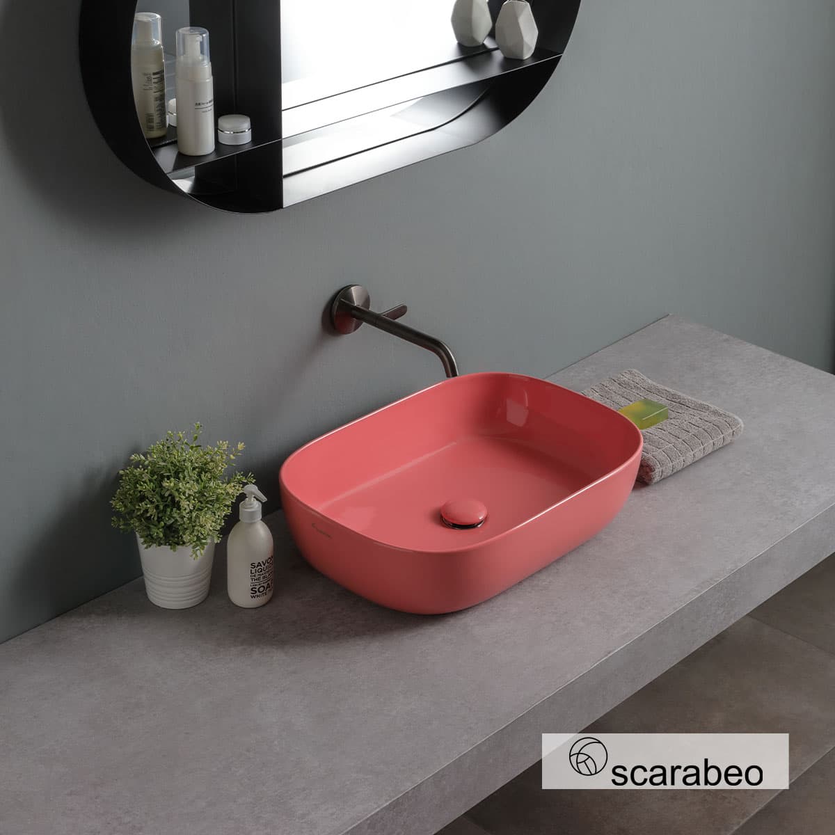 Νιπτήρας επιτραπέζιος Scarabeo Glam 1804-820 Glossy Peach 56x39