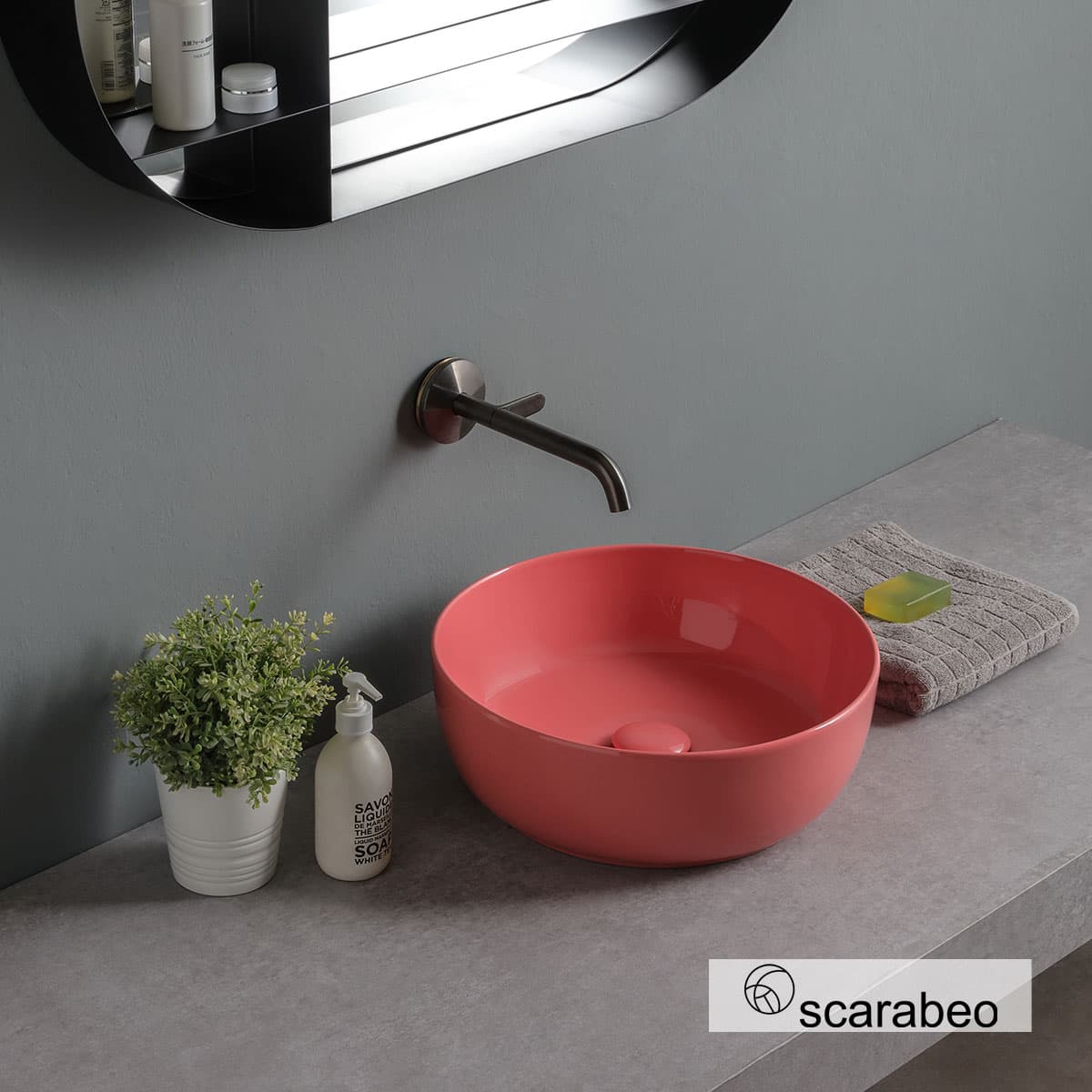 Νιπτήρας επιτραπέζιος Scarabeo Glam 1807-820 Glossy Peach Φ39