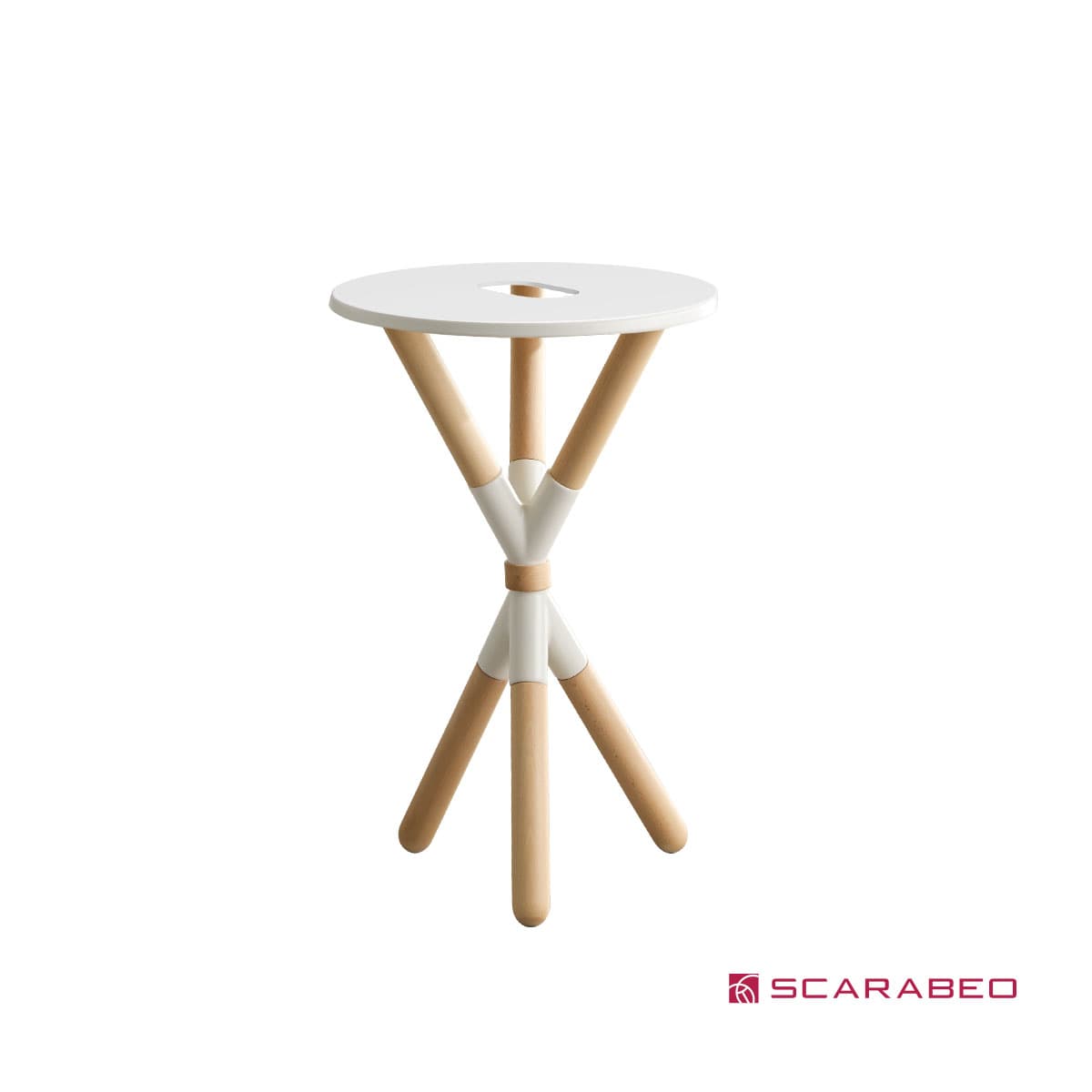 Έπιπλο Scarabeo Cross 2501F0-9841 Pearl λευκό ματ Φ52cm Υ:76cm