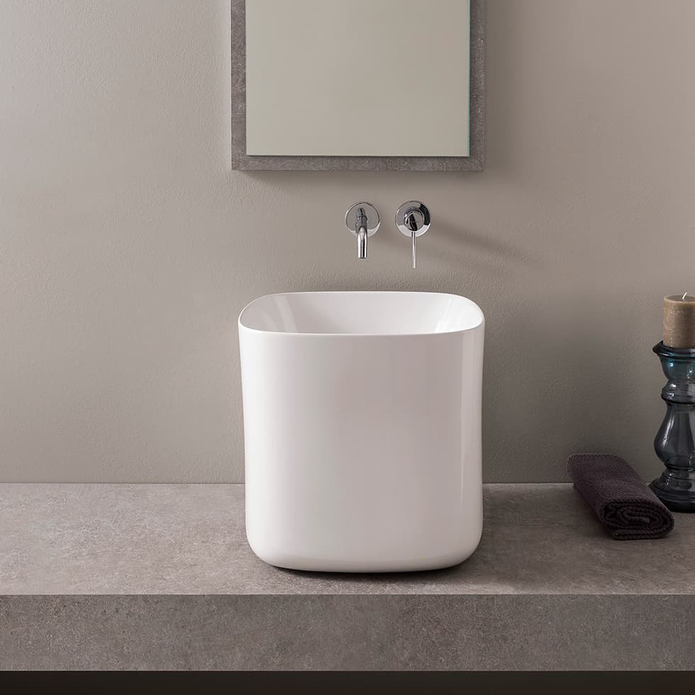 Νιπτήρας επιτραπέζιος Scarabeo Moon 5503-300 Λευκό 42x42