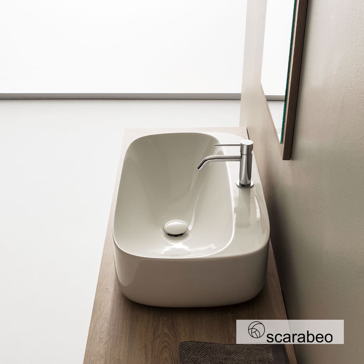 Νιπτήρας επιτραπέζιος Scarabeo Moon 5505-300 Λευκό 72x42