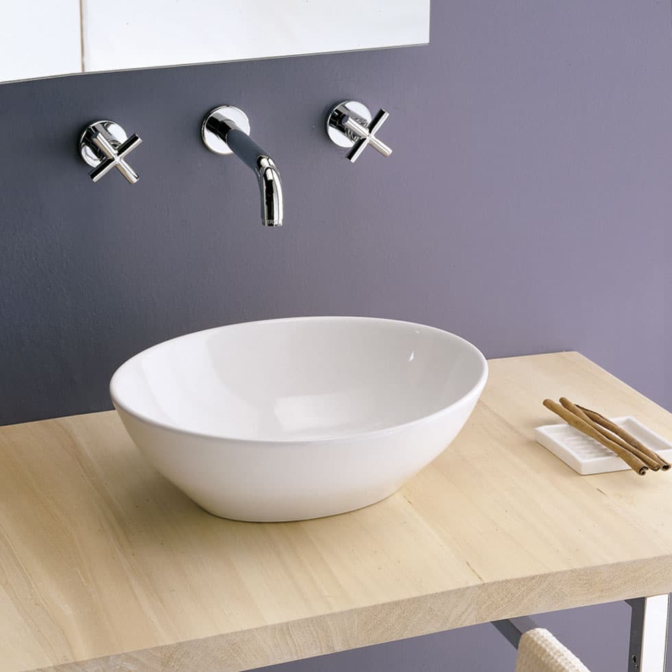 Νιπτήρας επιτραπέζιος Scarabeo Ovo 8011-300 Λευκό 41x33,5