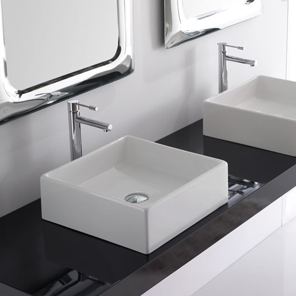 Νιπτήρας επιτραπέζιος Scarabeo Teorema 8031/40-300 Λευκό 39x39