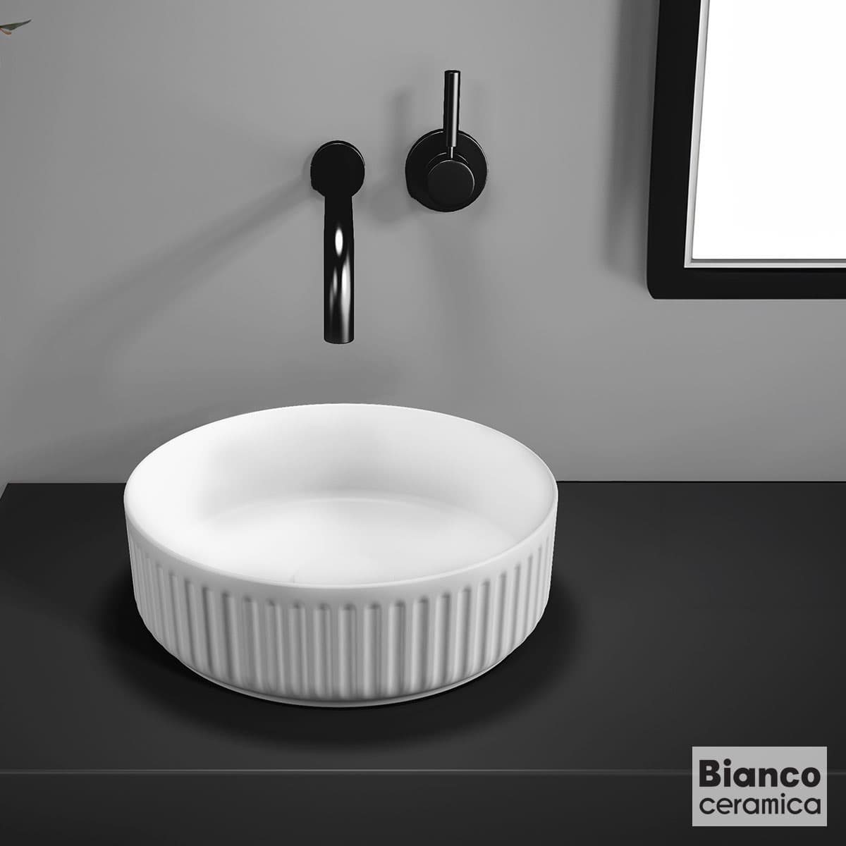 Νιπτήρας επιτραπέζιος Bianco Ceramica Etna-S 33136-301 Ματ Λευκό Φ36