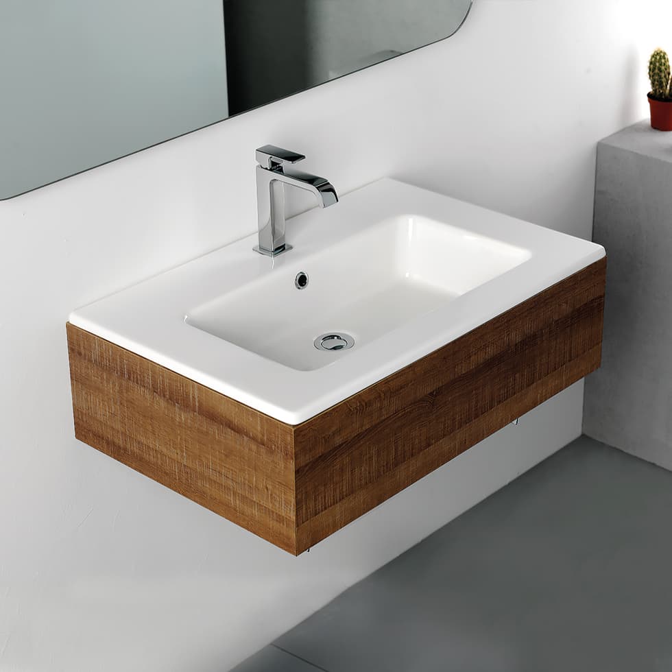 Νιπτήρας κρεμαστός και επίπλου Bianco Ceramica Flat 36070-300 Λευκό 71,5x46,5