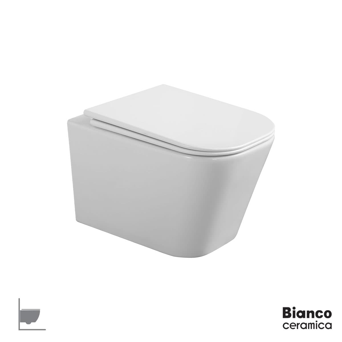 Λεκάνη κρεμαστή rimless tornado με κάλυμμα slim soft close Bianco Ceramica Alba AL11000SC-300 Λευκό 34x49cm