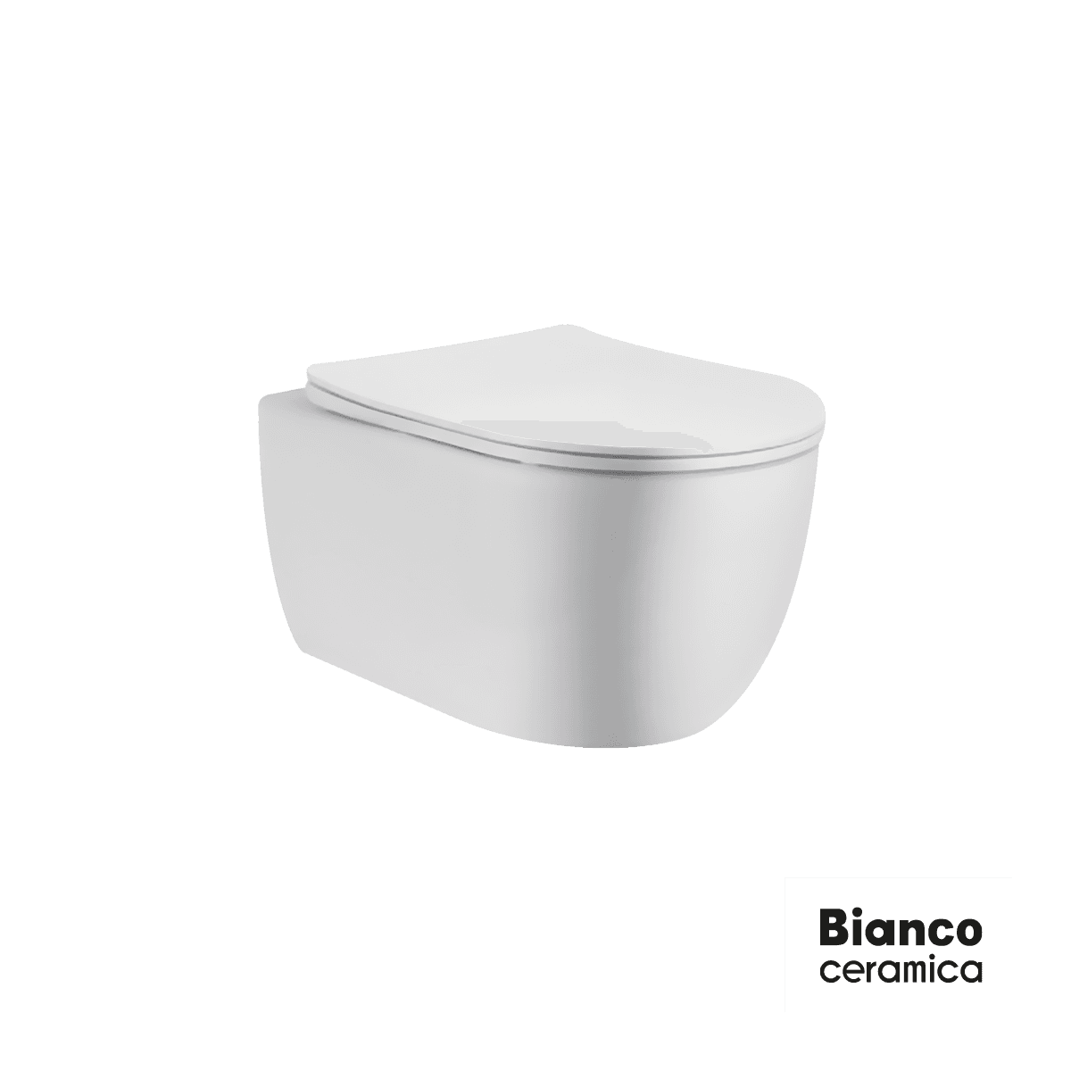 Λεκάνη κρεμαστή rimless με κάλυμμα slim soft close Bianco Ceramica Maya MY11000SC-300 Λευκό 36,5x48,5cm