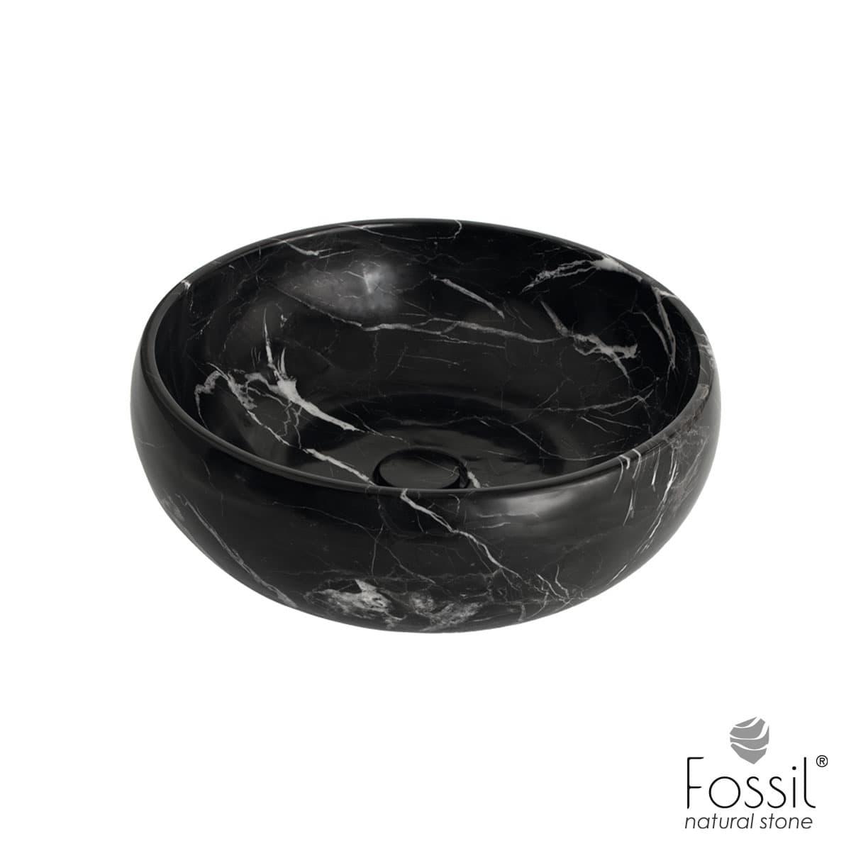 Νιπτήρας επιτραπέζιος Fossil Arlo Marble DB42-400 Marquina Nero Φ42