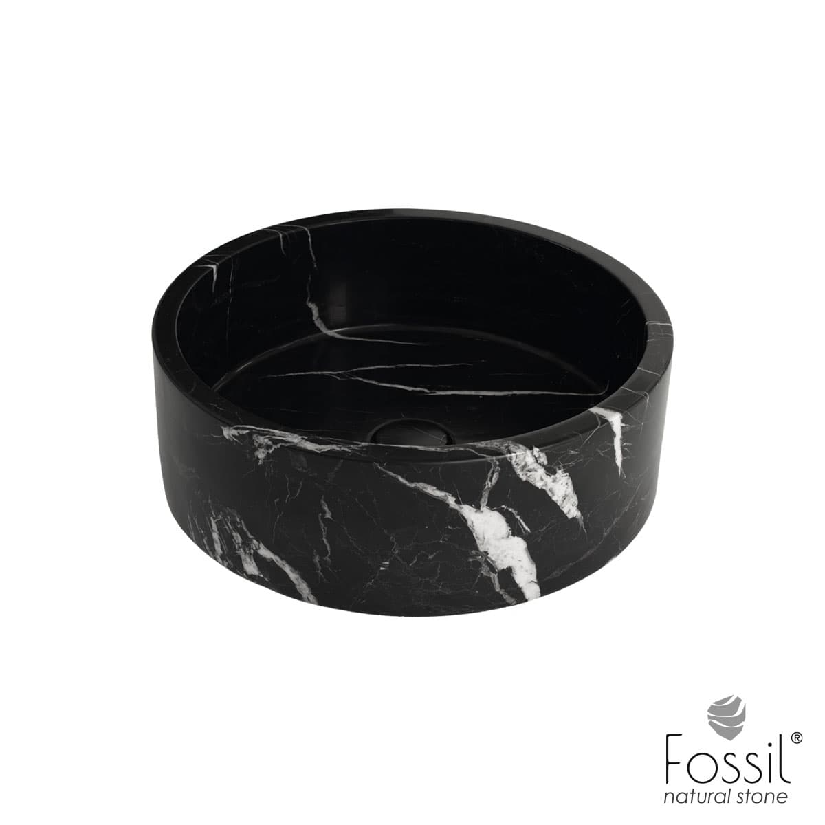 Νιπτήρας επιτραπέζιος Fossil Luno Marble DC42-400 Marquina Nero Φ42