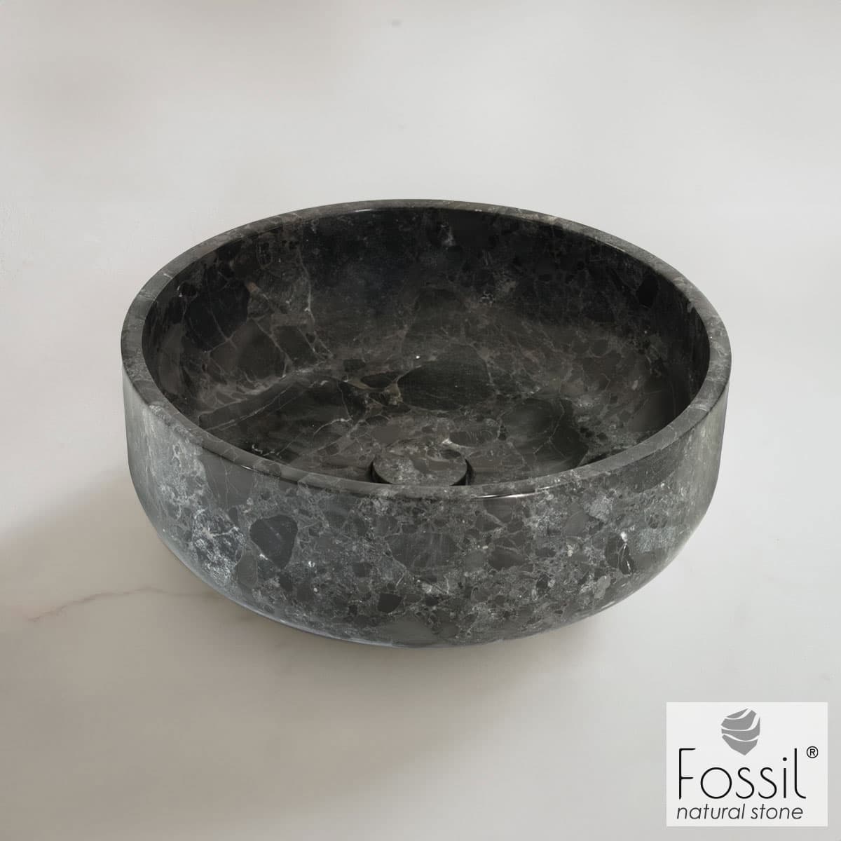 Νιπτήρας επιτραπέζιος Fossil Thalo Marble DR39-425 Breccia Grey Φ39