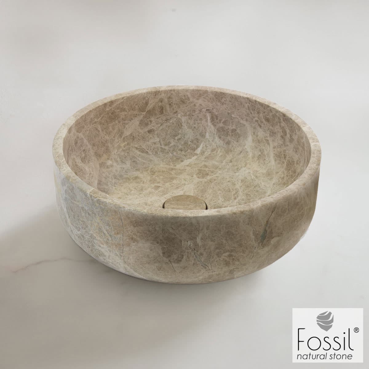 Νιπτήρας επιτραπέζιος Fossil Thalo Marble DR39-500 Patara Beige Φ39