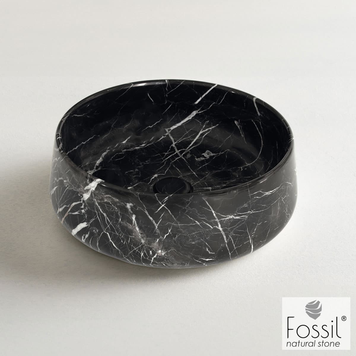 Νιπτήρας επιτραπέζιος Fossil Opus Marble DR42-400 Marquina Nero Φ42