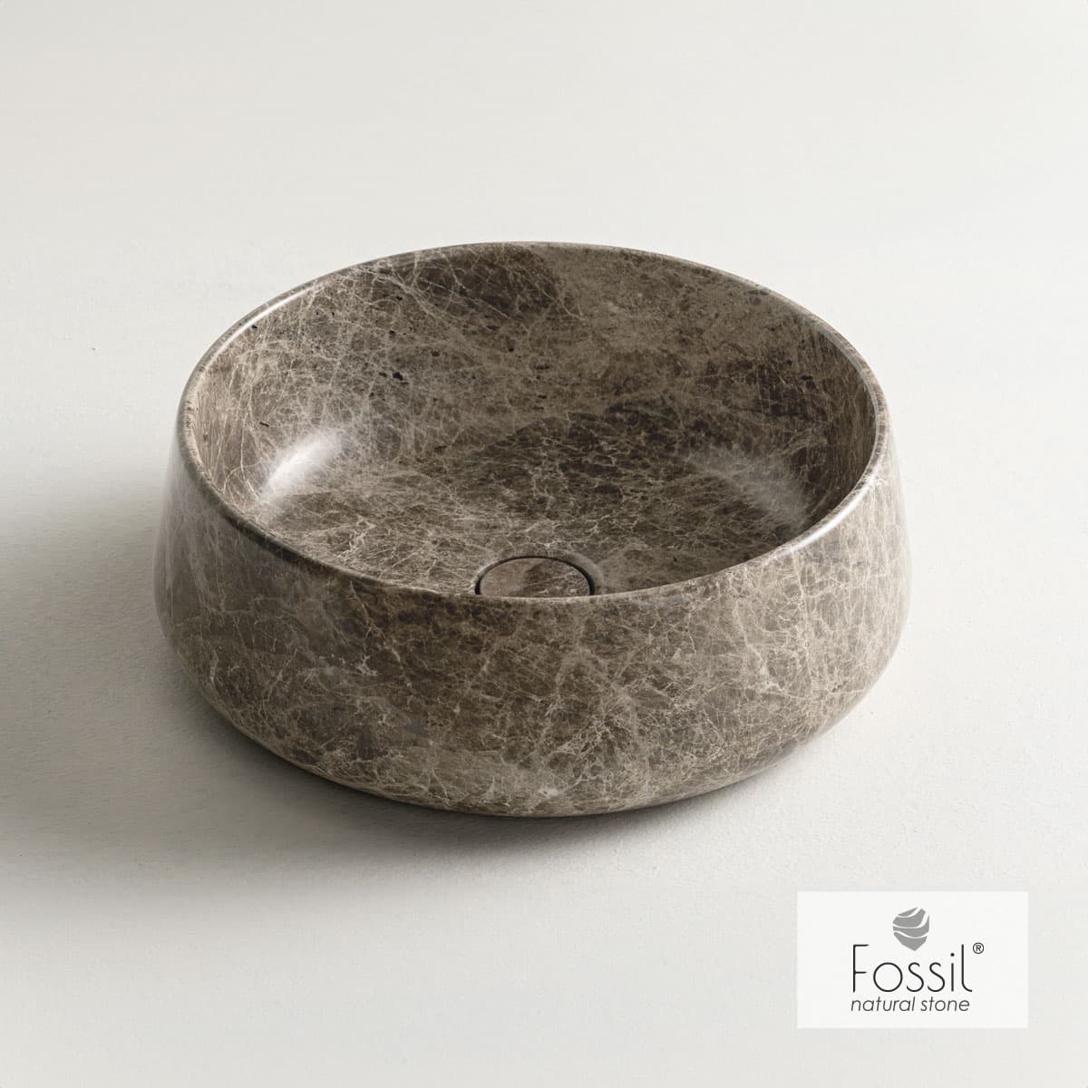 Νιπτήρας επιτραπέζιος Fossil Opus Marble DR42-524 Emperador Pale Φ42