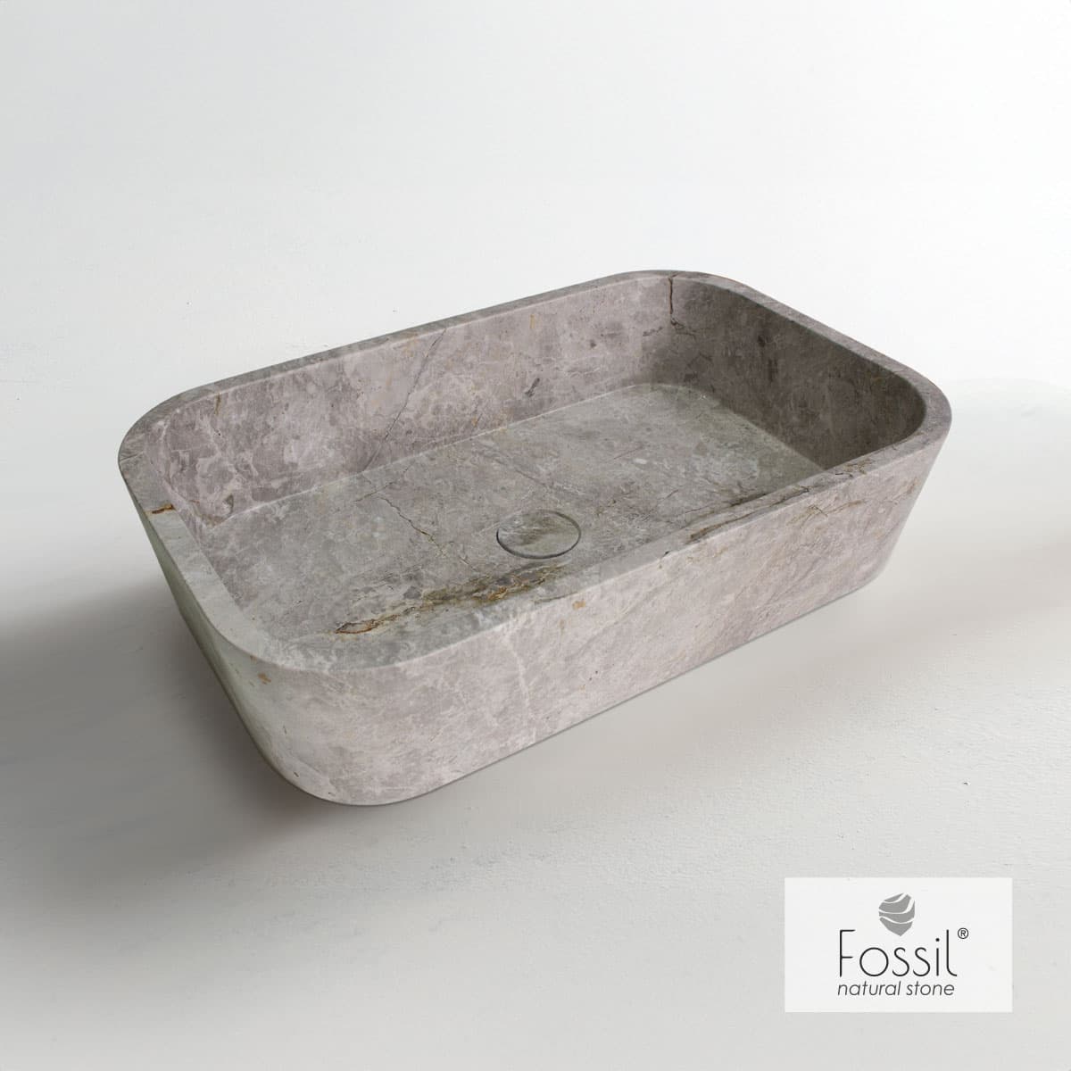 Νιπτήρας επιτραπέζιος Fossil Gaia Marble DS60-423 Tundra Grey 60x38