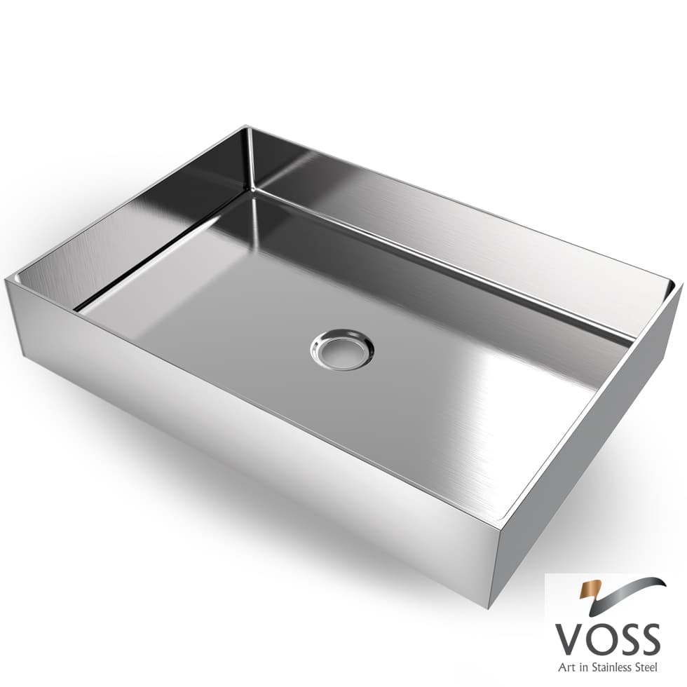 Νιπτήρας επιτραπέζιος Voss Aldo 1255-111 Inox Σατινέ PVD 55x38