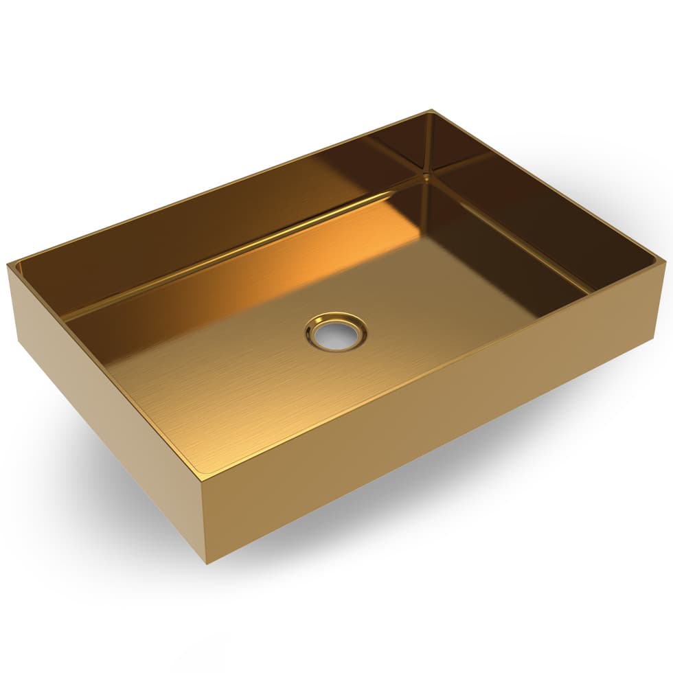 Νιπτήρας επιτραπέζιος Voss Aldo 1255-211 Gold Brushed Βουρτσισμένο Χρυσό PVD 55x38