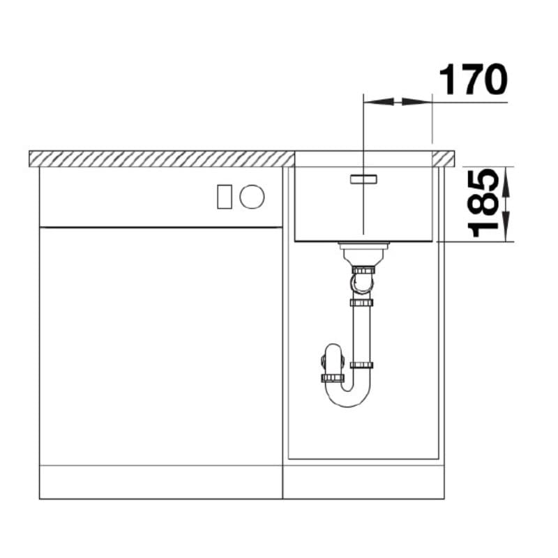 Νεροχύτης κουζίνας ανοξείδωτος Blanco Solis 340-U 526115 Brushed Finish 38×44 (υποκαθήμενος) - 5