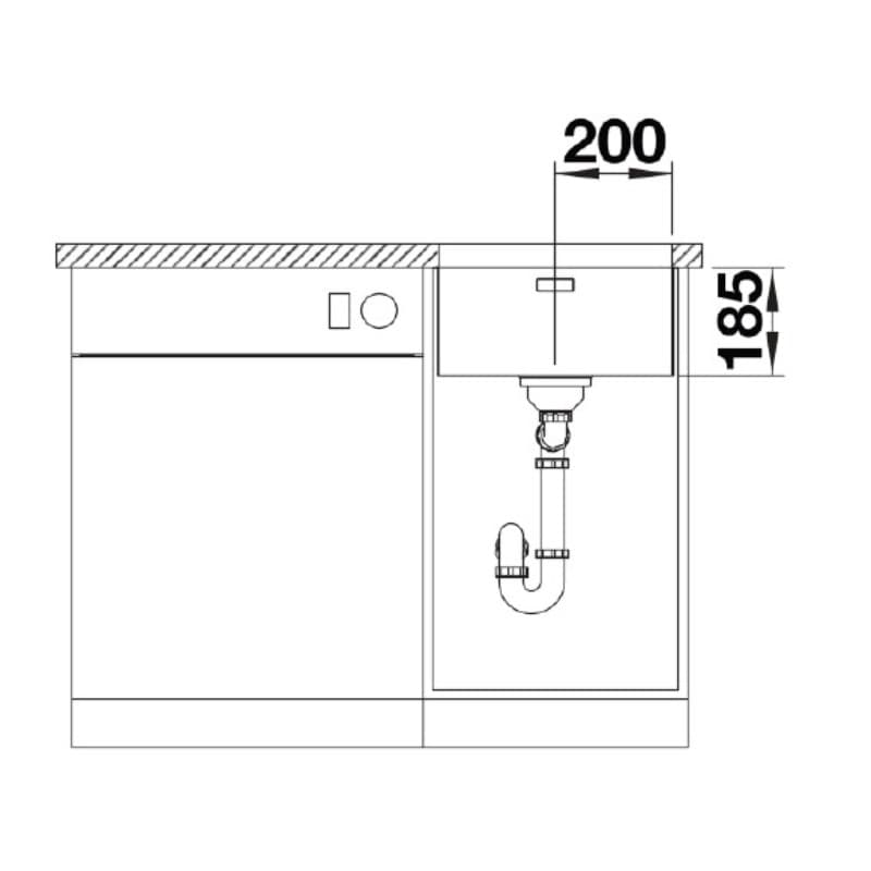 Νεροχύτης κουζίνας ανοξείδωτος Blanco Solis 400-U 526117 Brushed Finish 44×44 (υποκαθήμενος) - 6