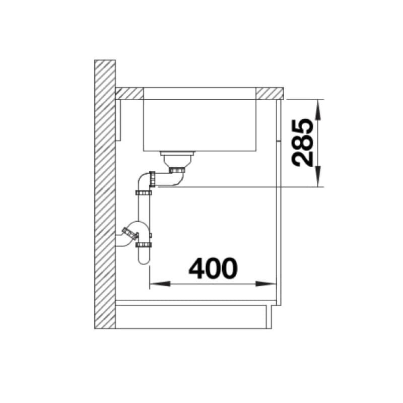Νεροχύτης κουζίνας ανοξείδωτος Blanco Solis 400-U 526117 Brushed Finish 44×44 (υποκαθήμενος) - 5