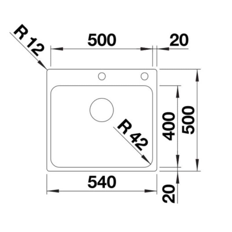 Νεροχύτης κουζίνας ανοξείδωτος Blanco Solis 500-IF/A 526124 Brushed Finish 54×50 (Flush επίπεδο χείλος IF) - 3
