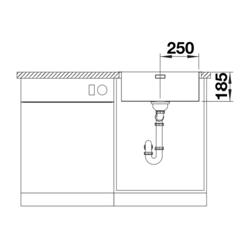 Νεροχύτης κουζίνας ανοξείδωτος Blanco Solis 500-IF/A 526124 Brushed Finish 54×50 (Flush επίπεδο χείλος IF) - 5