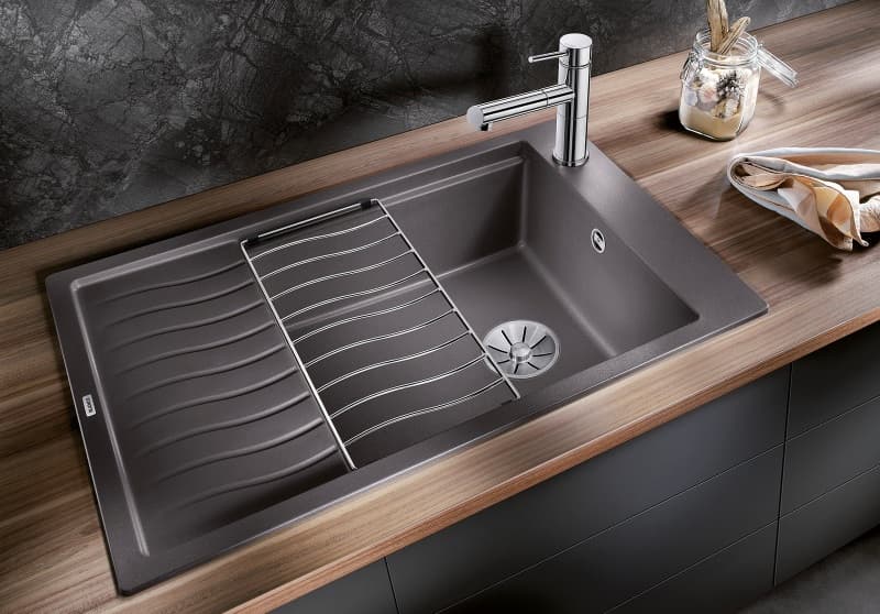 Νεροχύτης κουζίνας γρανιτένιος Blanco Elon XL 6 S 524845 Rock Grey 78×50 (με πλέγμα αποστράγγισης) (ένθετος) - 2