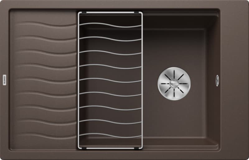 Νεροχύτης κουζίνας γρανιτένιος Blanco Elon XL 6 S 524853 Coffee 78×50 (με πλέγμα αποστράγγισης) (ένθετος)