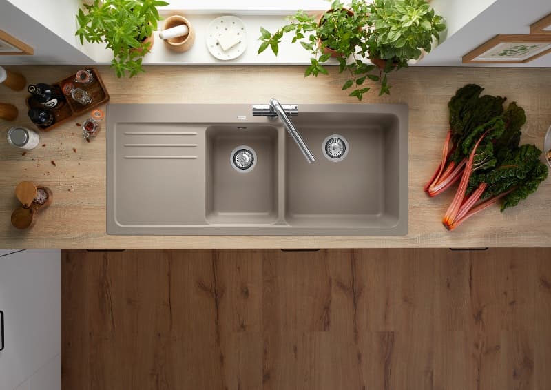 Νεροχύτης κουζίνας γρανιτένιος Blanco Naya 8 S 525785 Tartufo 116×50 (ένθετος) - 2