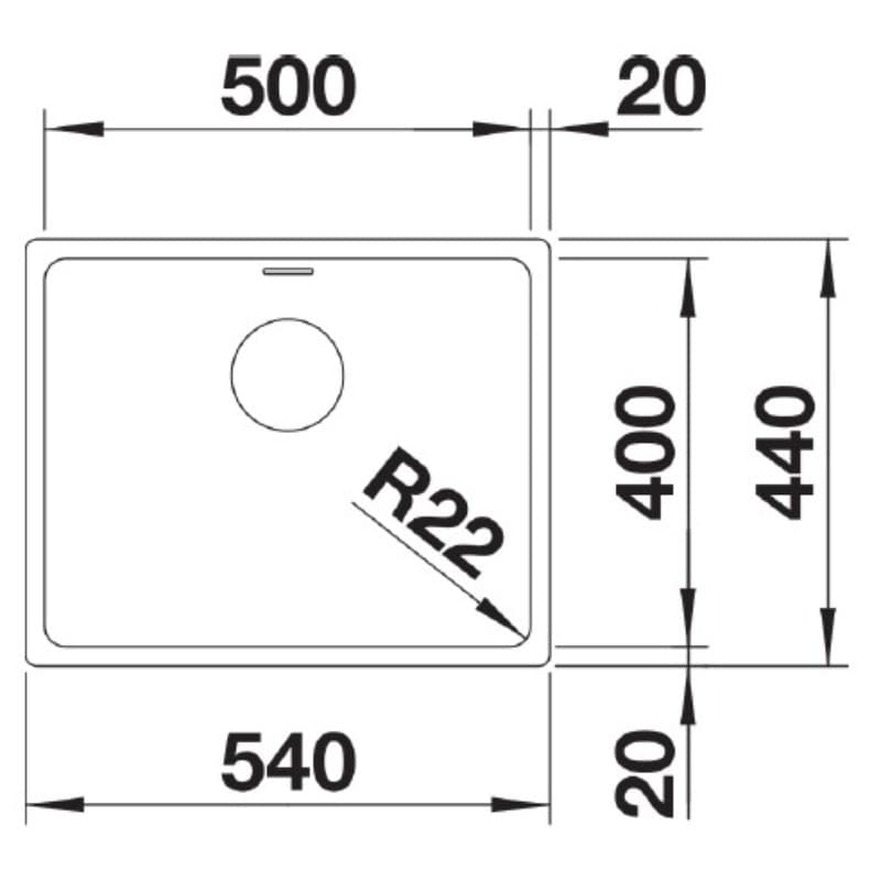 Νεροχύτης κουζίνας ανοξείδωτος Blanco Andano 500-U 522967 Satin Polish 54×44 (υποκαθήμενος) - 3