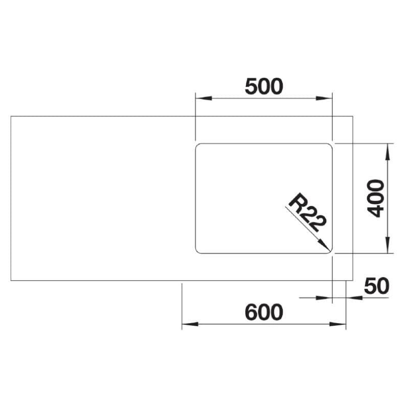 Νεροχύτης κουζίνας ανοξείδωτος Blanco Andano 500-U 522967 Satin Polish 54×44 (υποκαθήμενος) - 4
