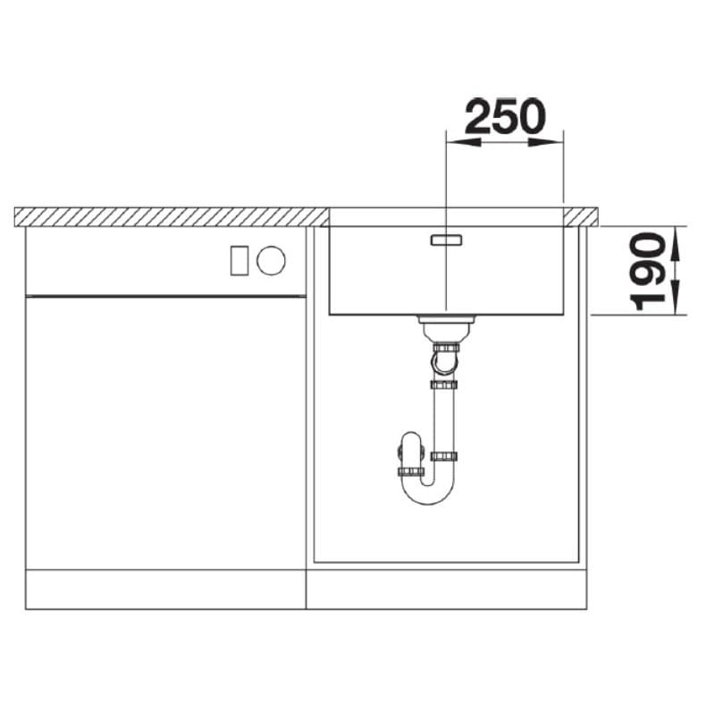 Νεροχύτης κουζίνας ανοξείδωτος Blanco Andano 500-U 522967 Satin Polish 54×44 (υποκαθήμενος) - 5