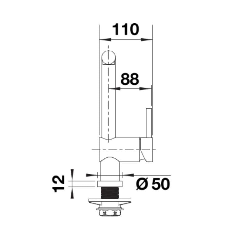 Μπαταρία κουζίνας Blanco Linus-F 514025 Χρώμιο Υ28,4cm - 6