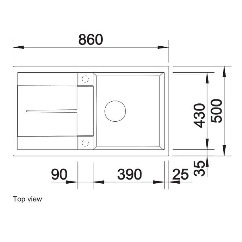 Νεροχύτης κουζίνας γρανιτένιος Blanco Metra 5 S 515042 Coffee 86×50 (ένθετος) - 2