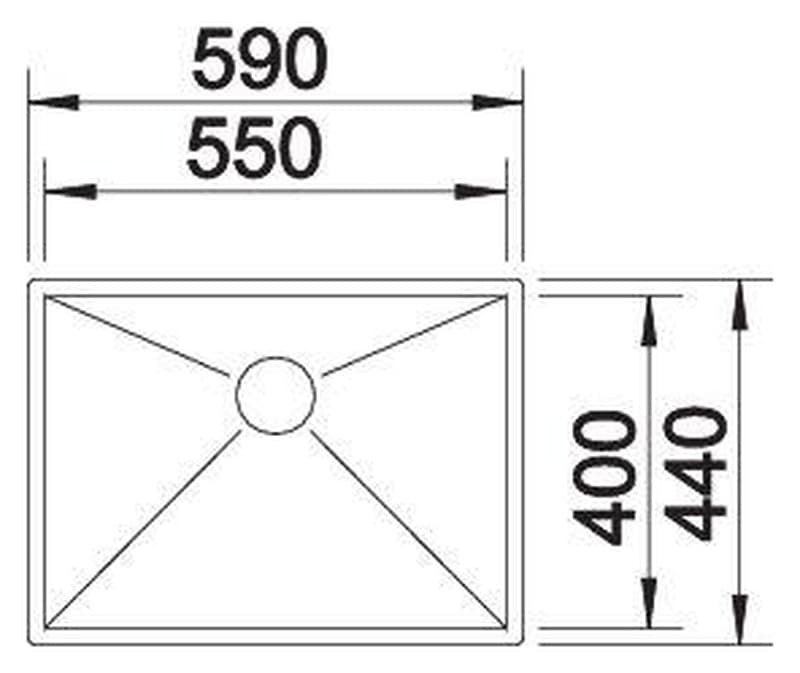 Νεροχύτης κουζίνας ανοξείδωτος Blanco Zerox 500-U 521591 Satin Polish 54×44 (υποκαθήμενος / flush) - 2