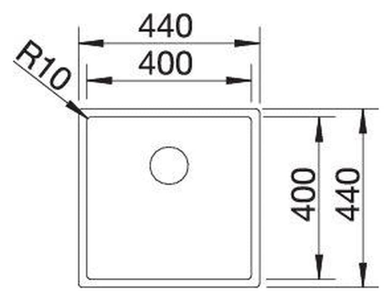 Νεροχύτης κουζίνας ανοξείδωτος Blanco Claron 400-U 523385 Durinox 44×44 (υποκαθήμενος) - 2