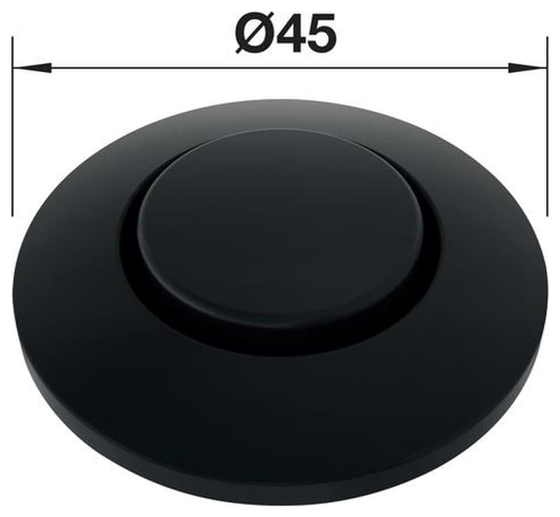 Χειριστήριο Πνευματικού Διακόπτη Blanco 526770 Ματ Μαύρο Φ45cm - 2