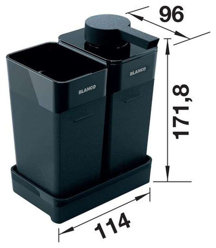 Σετ Οργάνωσης Με Dispenser Σαπουνιού Blanco 527449 17,1x9,6x11,4cm - 2