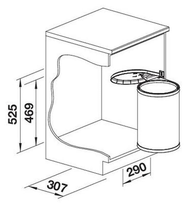 Κάδος Απορριμμάτων Blanco Singolo XL 527971 Φ29cm 20lt - 2