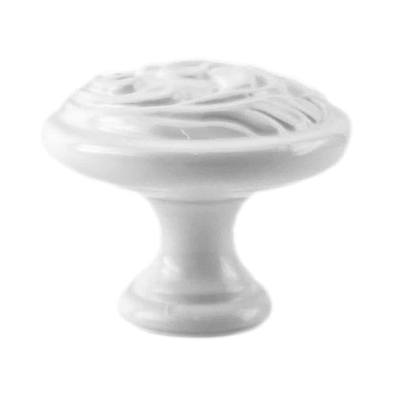 Πόμολο Επίπλων Bosetti Marella 24410 Λευκό Γυαλιστερό Φ30mm - 2