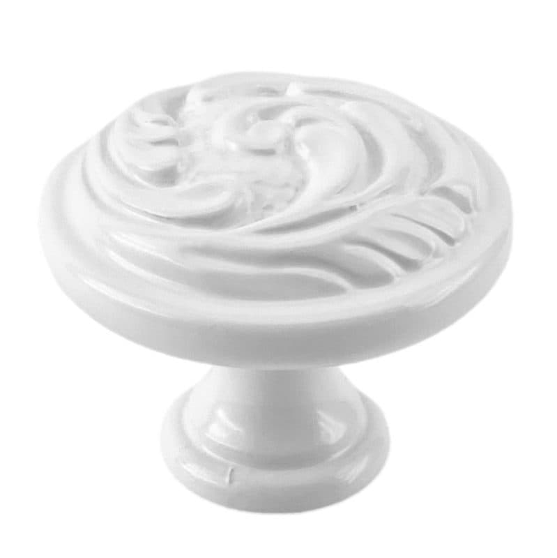 Πόμολο Επίπλων Bosetti Marella 24410 Λευκό Γυαλιστερό Φ30mm