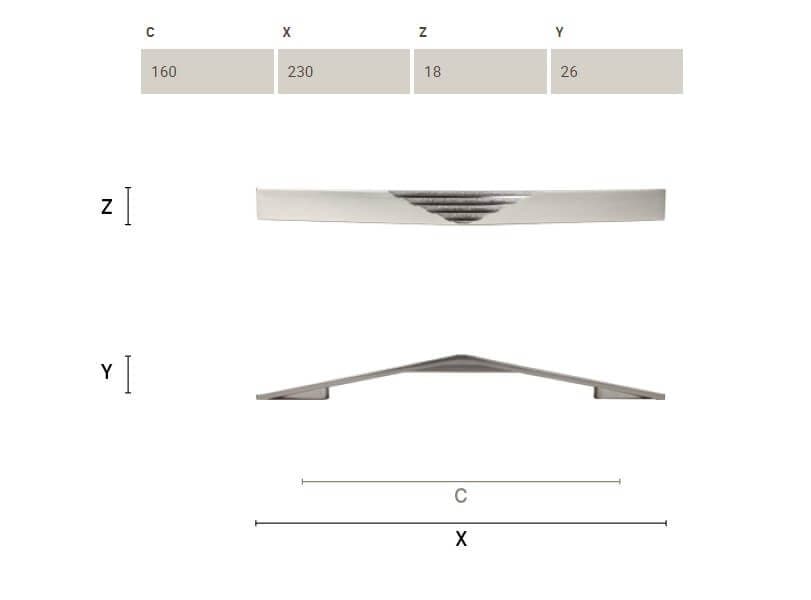 Λαβή Επίπλων Citterio Line 397 160mm Χρώμιο - 4