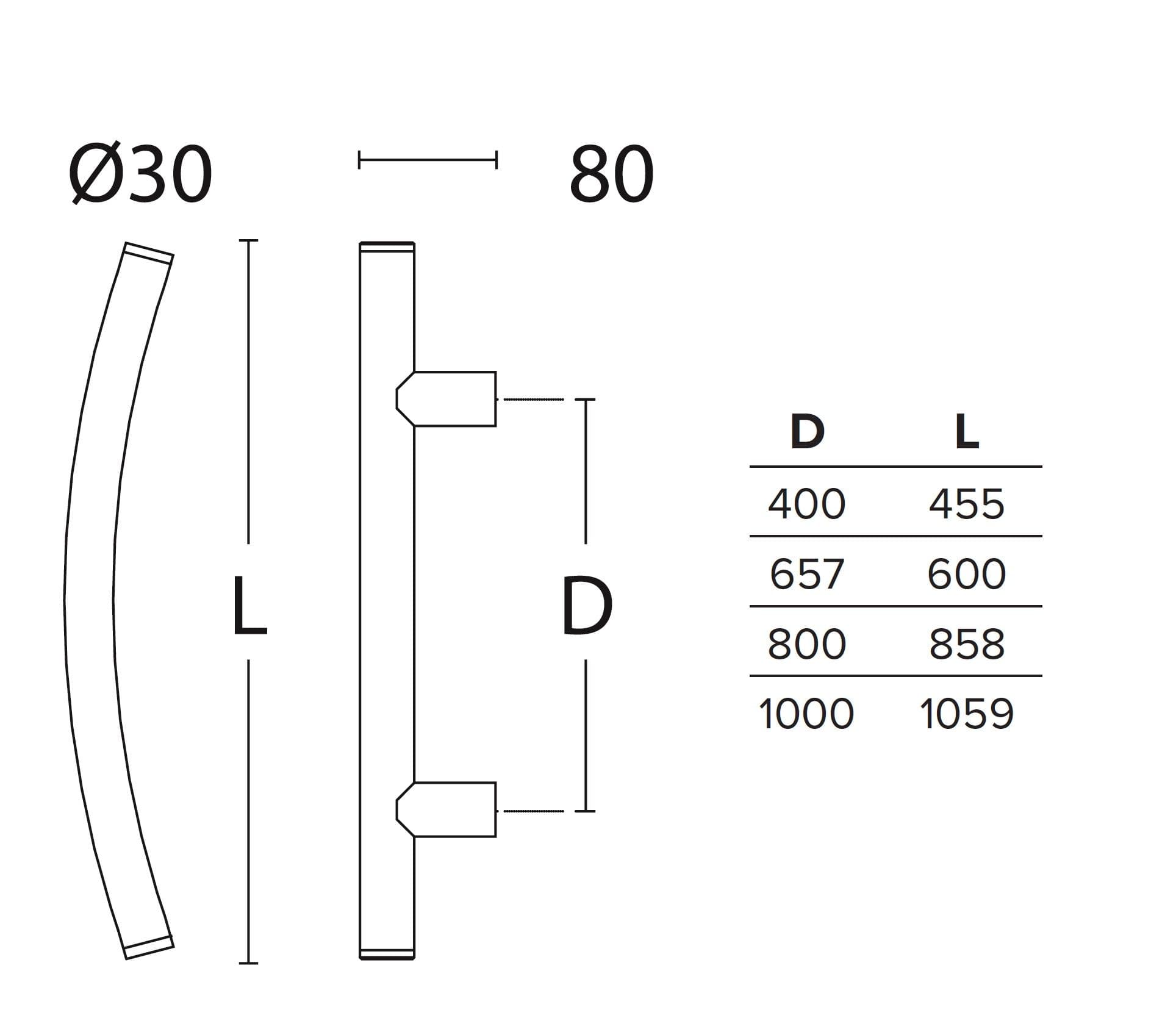 Λαβή Εξώθυρας Convex 461 Σατινέ Inox / Ματ Νίκελ Φ30mm - 2