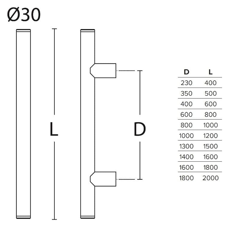 Λαβή Εξώθυρας Convex 475S Σατινέ Inox / Ματ Νίκελ Φ30mm - 2