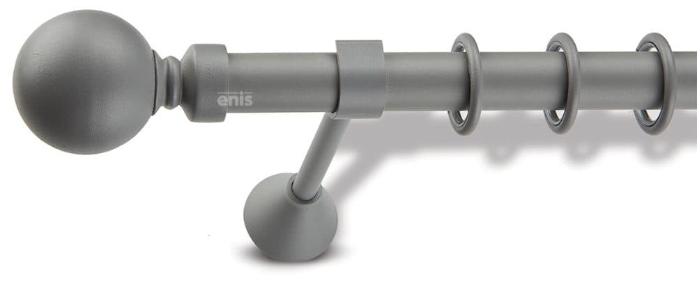 Μεταλλικό Κουρτινόξυλο Enis Μπάλα Φ25mm Γκρι Οπάκo N33